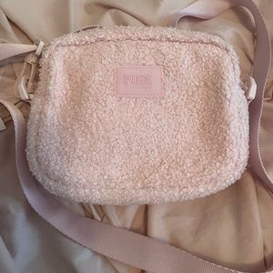 BNWT Victoria Secret Pink fuzzy crossbody bag